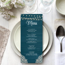 Donker Blauwgroen Rustieke Elegantie Menu Kaart