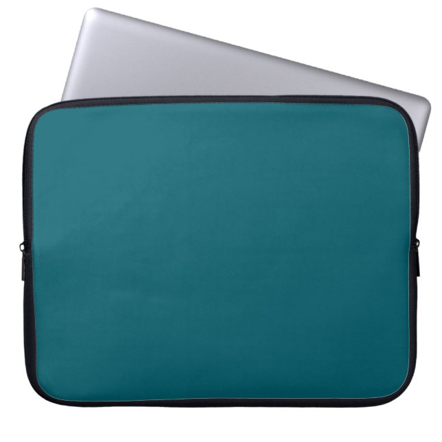 Donker Blauwgroen Solid Color-laptophoes Laptop Sleeve (Voorkant)