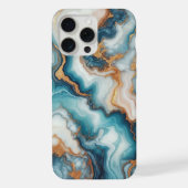 Donker Blauwgroen Turquoise Blauw Goud Marmeren Ku iPhone Hoesje (Achterkant)