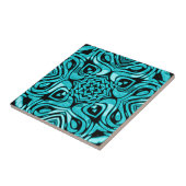 Donker Blauwgroen Turquoise Blauw Groen Etnische S Tegeltje (Zijkant)