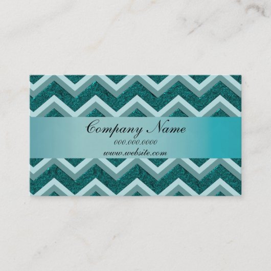 Donker Blauwgroen Zigzag Pocket 2019 Kalender Visitekaartje (Voorkant)