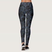Donker Bloem Motief met Kant Leggings (Achterkant)