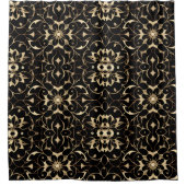 Donker Bloemen Boho Douche Gordijn Stijl 2 (Voorkant)