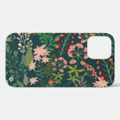 Donker Bloemen Botanisch Naadloos Patroon Case-Mate iPhone Case (Achterkant (horizontaal))