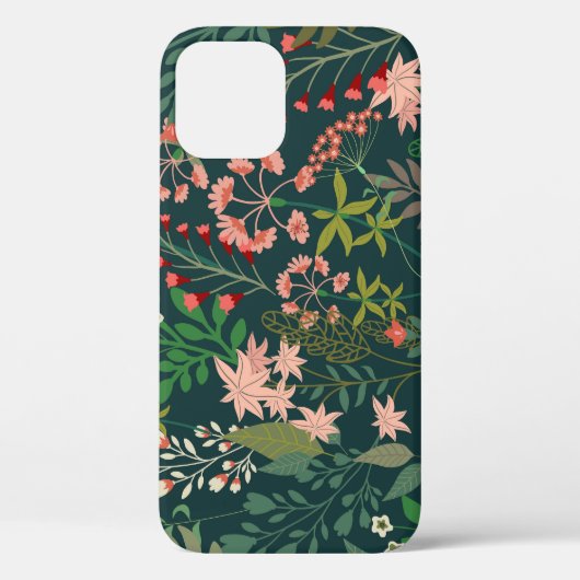 Donker Bloemen Botanisch Naadloos Patroon Case-Mate iPhone Case (Achterkant)