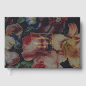 Donker Bloemen Bruiloft Gastenboek (Voorkant)