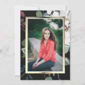 Donker Bloemen Foto Graduation Party Kaart (Voorkant)