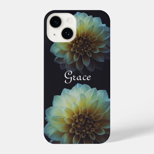 Donker Bloemen Gepersonaliseerde iPhone Case iPhone Hoesje (Achterkant)