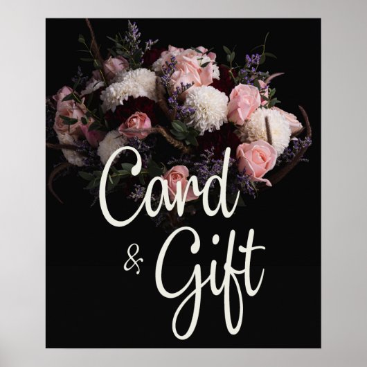 Donker Bloemen Kaarten & Cadeaus Poster (Voorkant)