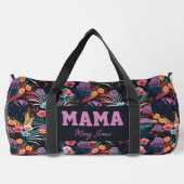 Donker Bloemen Mama Delivery Travel Gym Plunjezak (Achterkant)