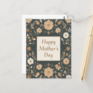 Donker  Bloemen Moederdag Mom Briefkaart
