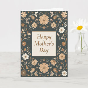 Donker  Bloemen Moederdag Mom Kaart