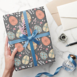 Donker Bloemen Pasen Inpakpapier – Pastelei