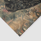 Donker Bloemen Raven Decoupage Tissuepapier (Detail)