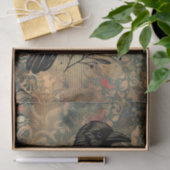 Donker Bloemen Raven Decoupage Tissuepapier (Geschenk)