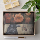 Donker  Bloemen Raven Decoupage Tissuepapier (Geschenk)
