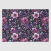 Donker Bloemen Roze & Paarse Anemone Decoupage Tissuepapier (Voorkant)