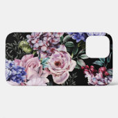 Donker Bloemen Waterverf Naadloos Ontwerp Case-Mate iPhone Case (Achterkant (horizontaal))