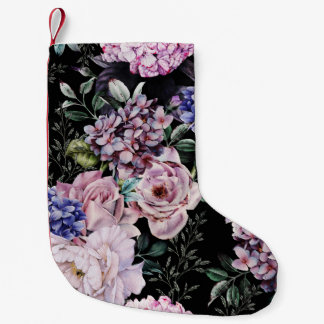 Donker Bloemen Waterverf Naadloos Ontwerp Kleine Kerstsok