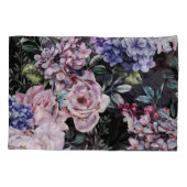 Donker Bloemen Waterverf Naadloos Ontwerp Kussensloop (Achterkant)