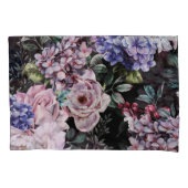 Donker Bloemen Waterverf Naadloos Ontwerp Kussensloop (Voorkant)