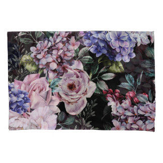 Donker Bloemen Waterverf Naadloos Ontwerp Kussensloop