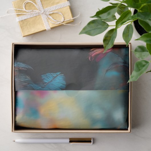 Donker Bloemen Wolf Print Tissuepapier (Geschenk)