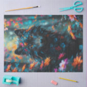 Donker Bloemen Wolf Print Tissuepapier (Craft)