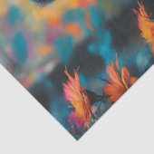 Donker Bloemen Wolf Print Tissuepapier (Detail)