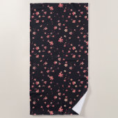 Donker Bloemig Droompatroon Strandlaken (Voorkant)