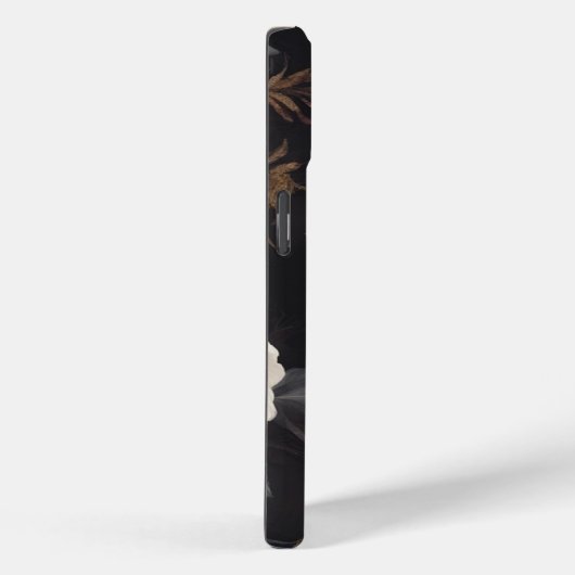 Donker bloemmonogram Case-Mate iPhone case (Achterkant / Rechts)