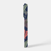 Donker Bloemmotief Tulp Patroon Hoesje iPhone Hoesje (Linkerkant)