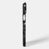 Donker bloemmotief zwart roze schets monogram Case-Mate iPhone case (Achterkant / Rechts)