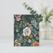 Donker  Bloempatroon Papier Briefpapier (Staand voorkant)