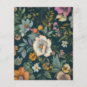 Donker  Bloempatroon Papier Briefpapier (Achterkant)