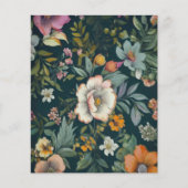 Donker  Bloempatroon Papier Briefpapier (Voorkant)