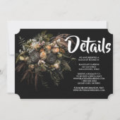 Donker  bloemuitnodiging kaart (Voorkant)