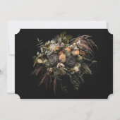 Donker  bloemuitnodiging kaart (Achterkant)