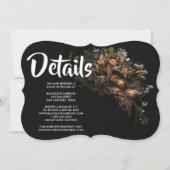 Donker  bloemuitnodiging kaart (Voorkant)