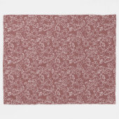 Donker Blush Roze grillige Bloemen Sherpa Deken (Voorkant (Horizontaal))