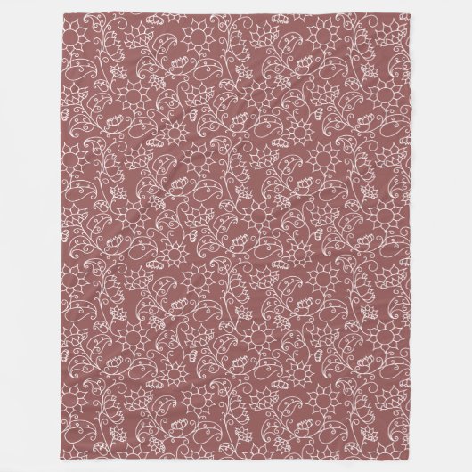 Donker Blush Roze Whimsical Bloemensherpa Deken (Voorkant)