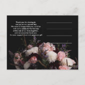 Donker  bordeaux Bloemen Dank u Briefkaart (Achterkant)