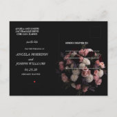 Donker  bordeaux Bloemen Save the Date A Aankondigingskaart (Achterkant)