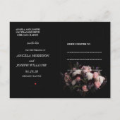 Donker  bordeaux Bloemen Save the Date Aankondigingskaart (Achterkant)