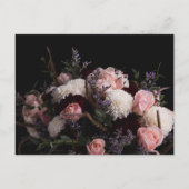 Donker  bordeaux Floral RSVP Briefkaart (Achterkant)