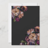  donker bordeaux & goud bloemenbruids brunch kaart (Achterkant)