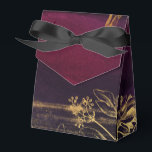 Donker bordeauxrood en goud bedankdoosjes<br><div class="desc">Prachtige vintage favor doos met accenten van bordeauxrood en goud.</div>