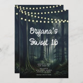 Donker bos bij Twilight Rustic Lights Sweet 16 Kaart (Voorkant / Achterkant)