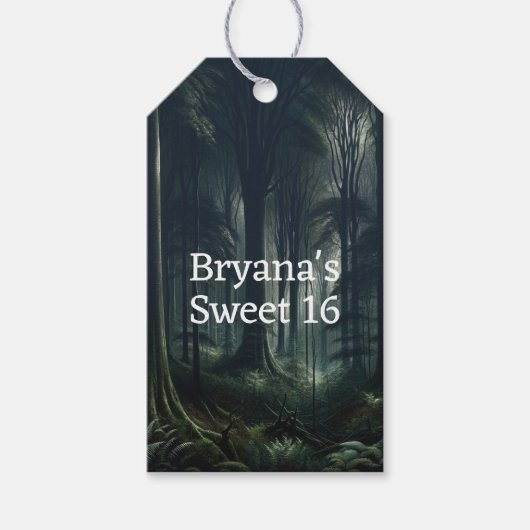 Donker bos bij Twilight Sweet 16 Cadeaulabel (Voorkant)