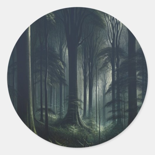 Donker bos bij Twilight Sweet 16 Ronde Sticker (Voorkant)